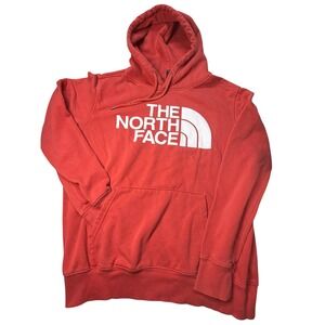The North Face Mens Red Half Dome Logo Pullover Hoodie Sweatshirt Size Medium